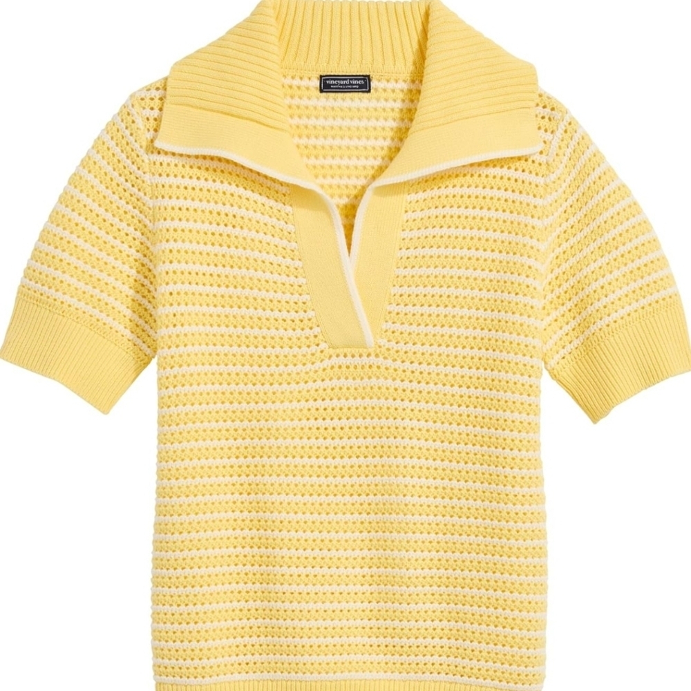 NWT Vineyard Vines Sunny Yellow Polo Sweater